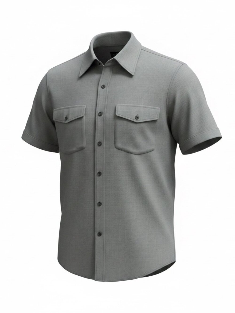 Men's Calibrate Short Sleeve Buttom up Shirt - Size L - Grey